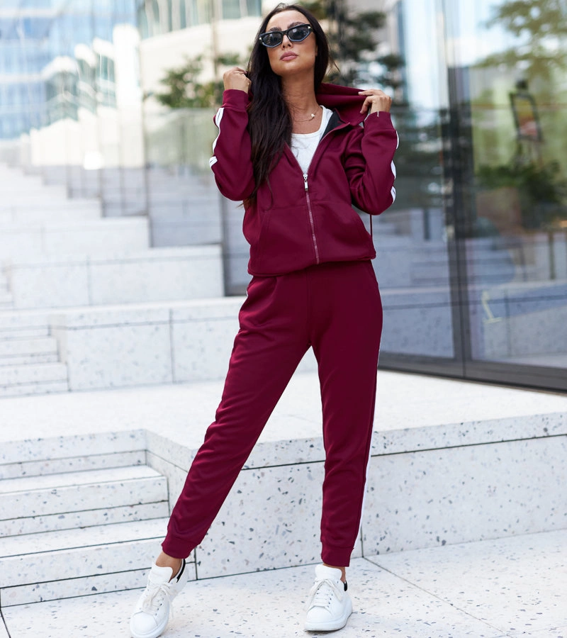 Bordowy 2-częsciowy komplet dresowy Chenard