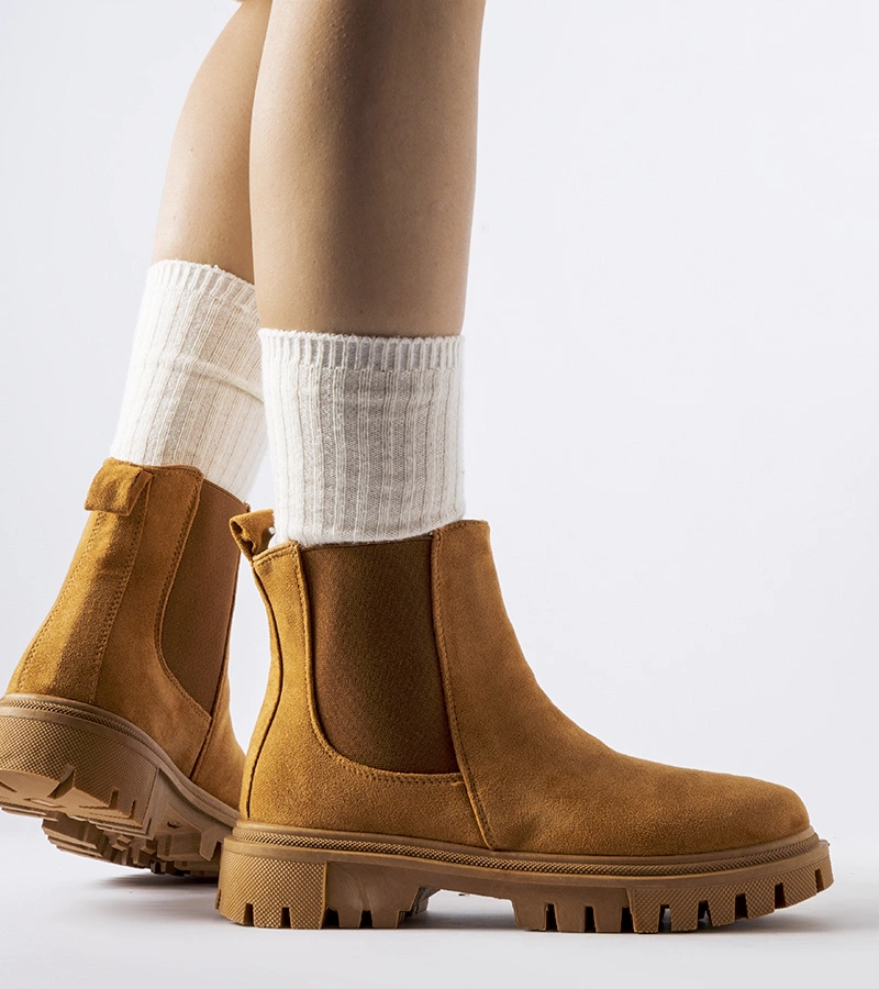 Karmelowe wsuwane botki Davenport