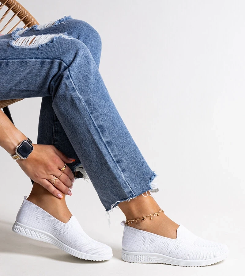 Białe wsuwane tenisówki Abadly