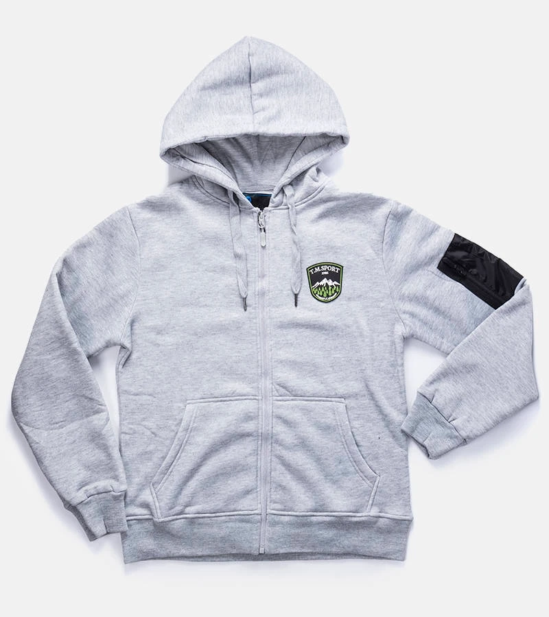 Jasnoszara męska bluza z kapturem Labrosse