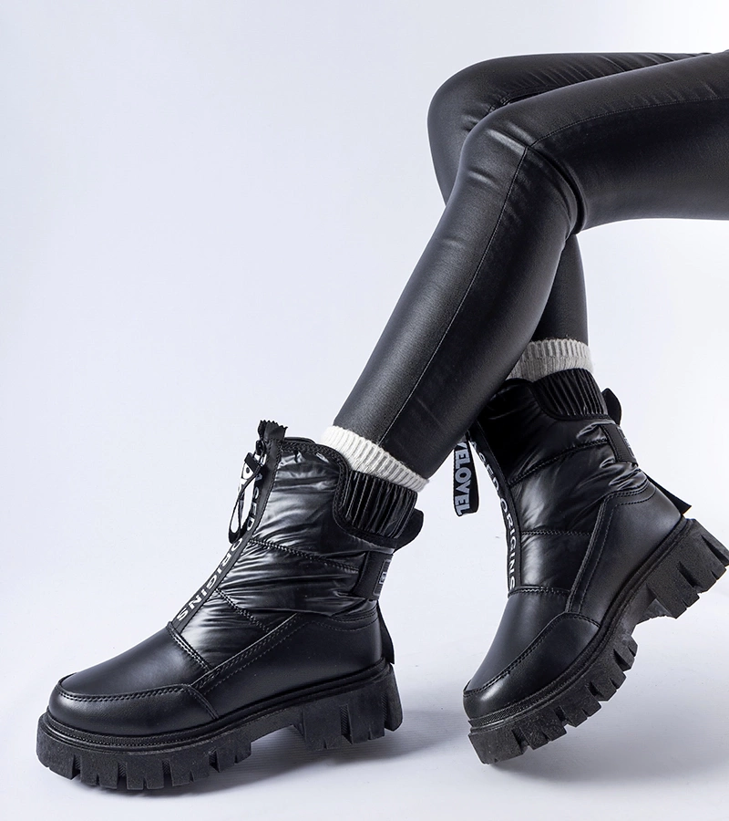 Czarne ocieplane pikowane śniegowce Lessard