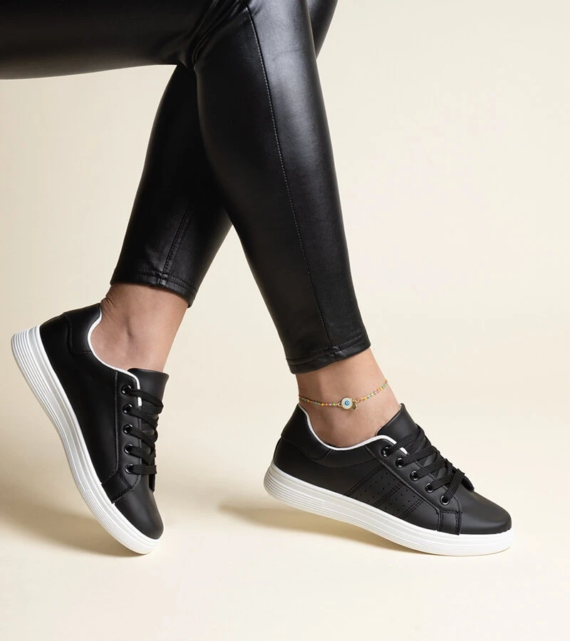 Czarne sneakersy eko skóra Cathleen