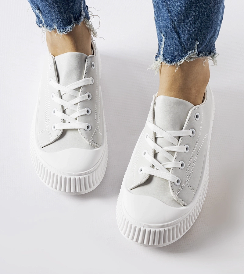 Szare trampki na platformie Erbezzo