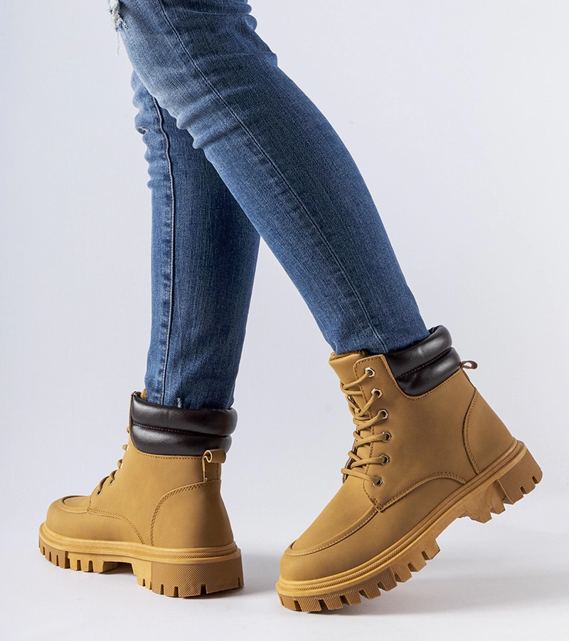 Brązowe ocieplane matowe workery Conroe