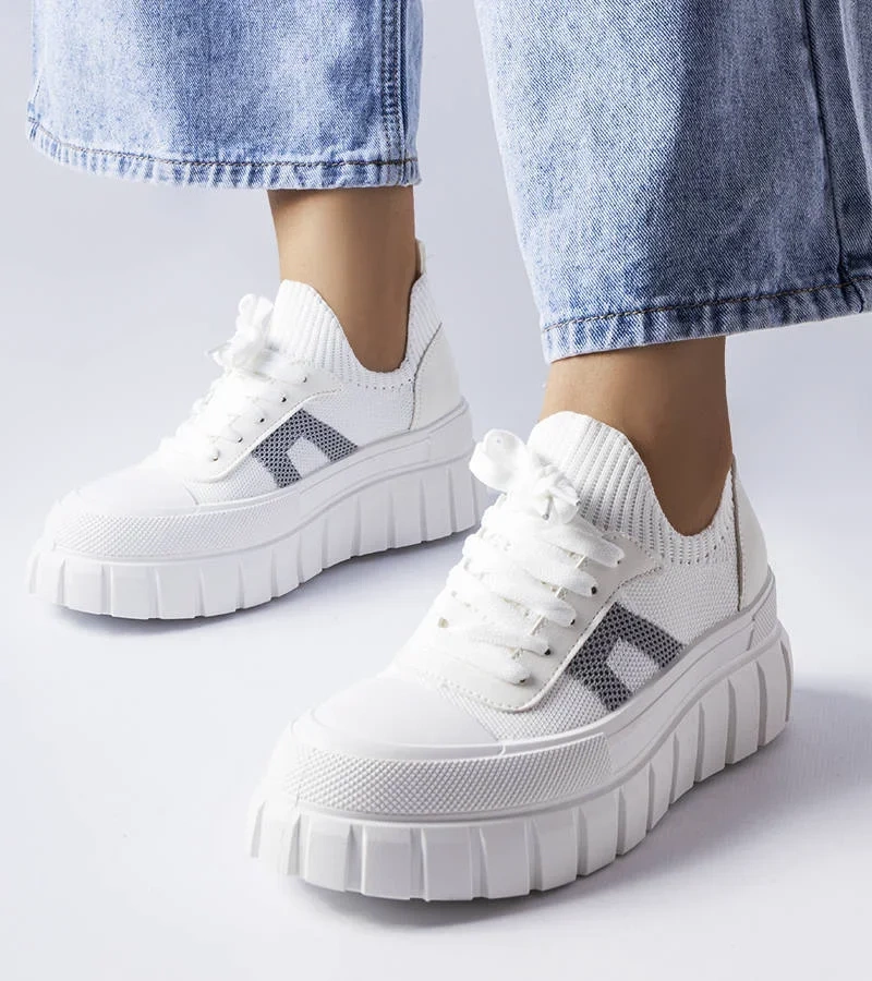 Białe trampki na platformie Charpentier