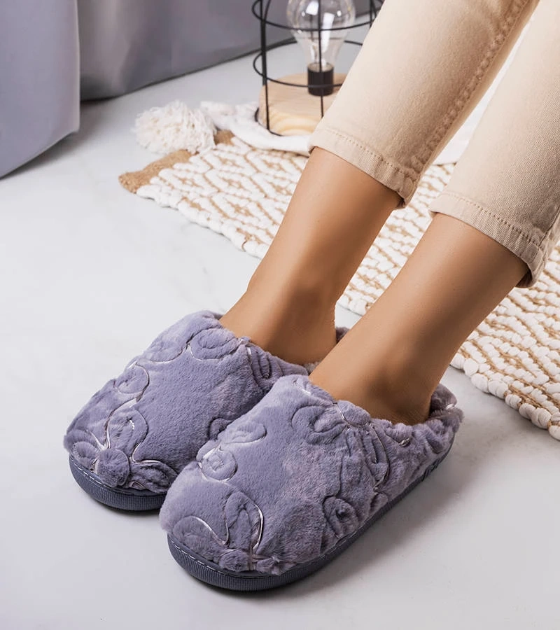 Szare miękkie kapcie Maren