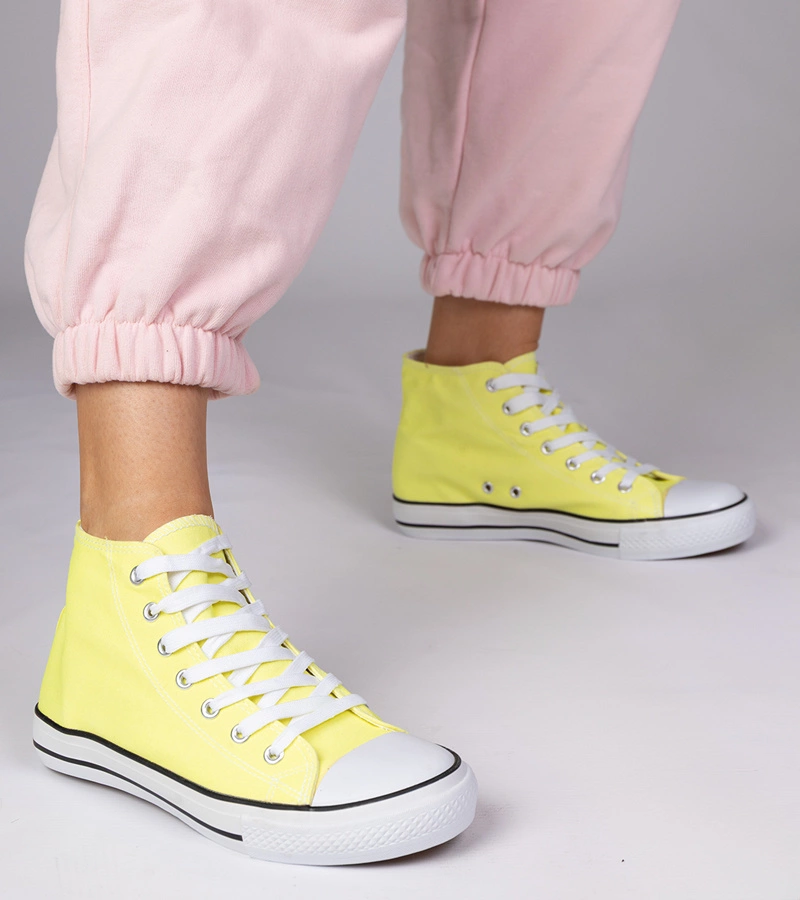 Żółte klasyczne trampki za kostkę Kattin