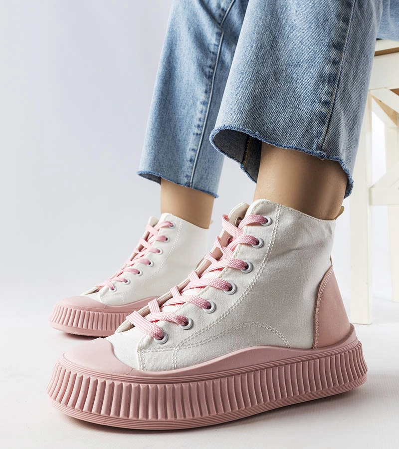 Różowe trampki na platformie Terri