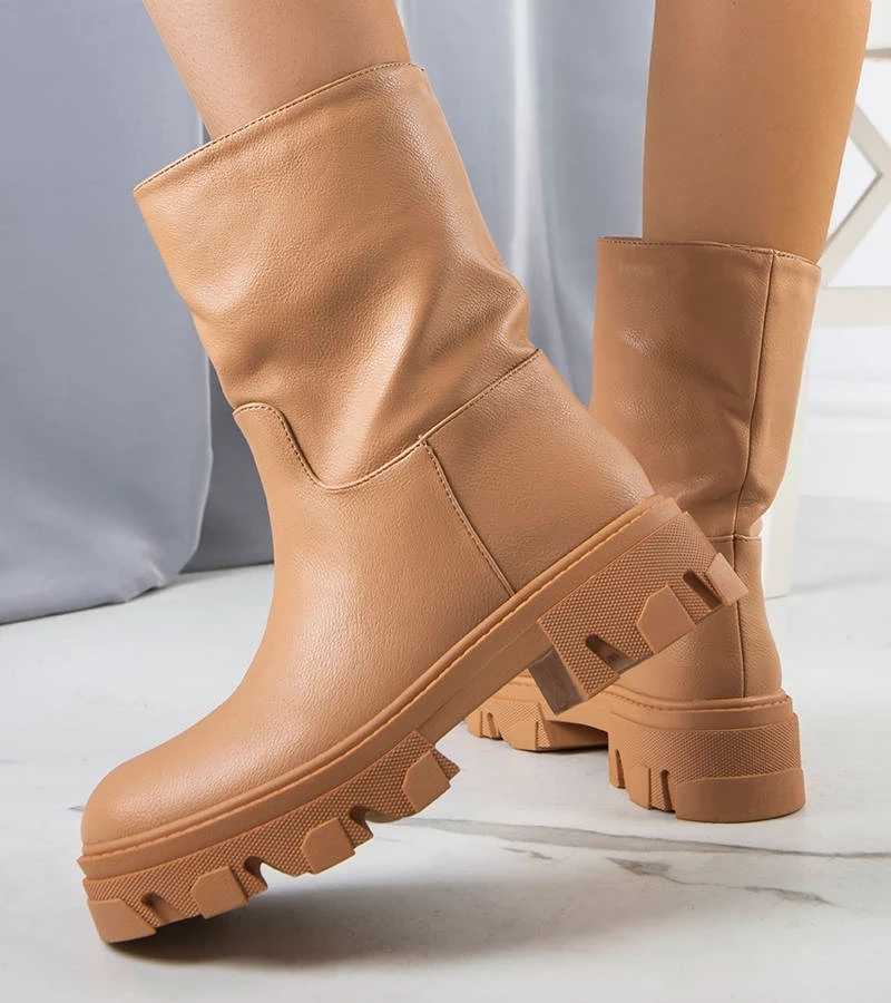 Brązowe botki ocieplane Nasidi