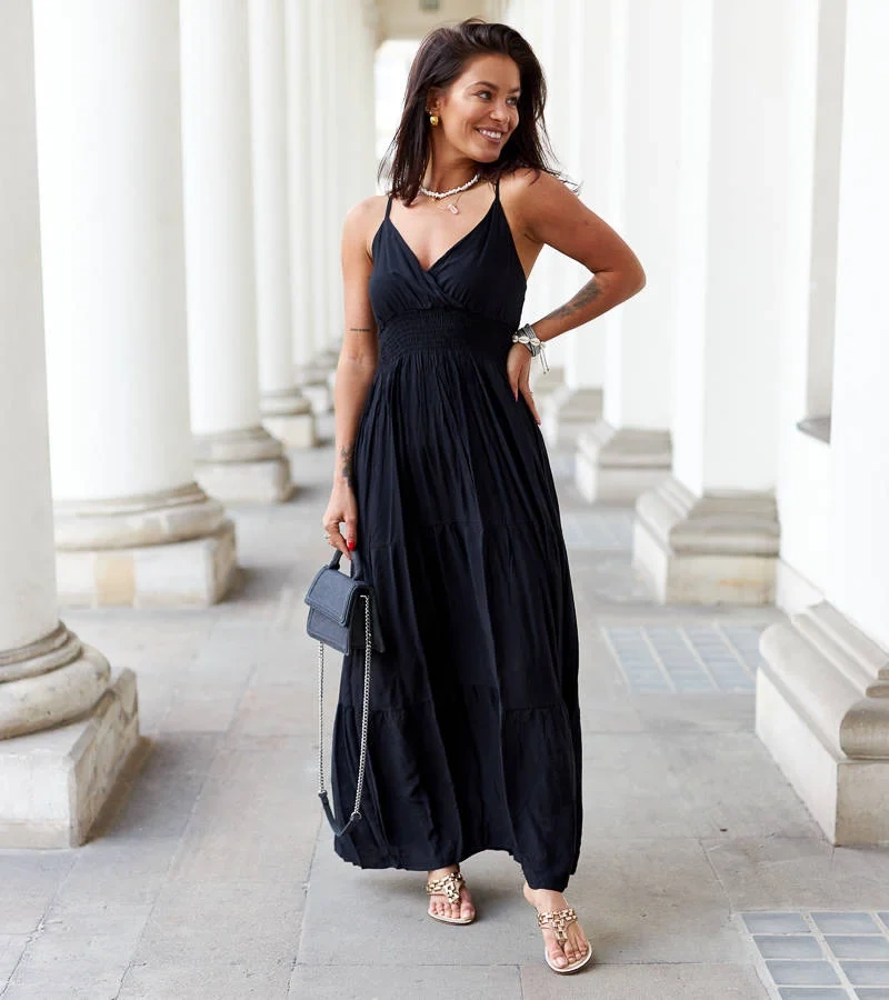 Czarna sukienka maxi Goffredo