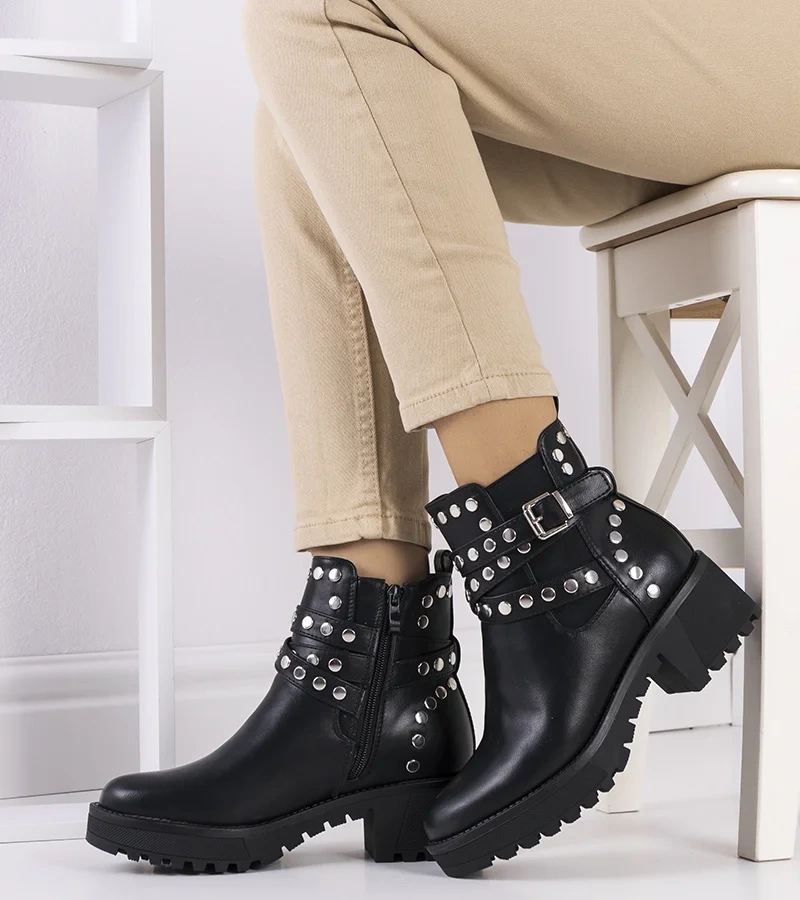 Czarne botki Kinecardine