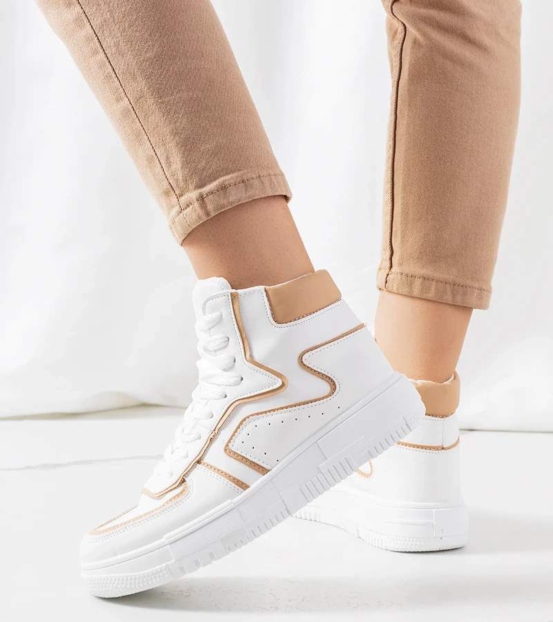 Białe sneakersy za kostkę Roseda