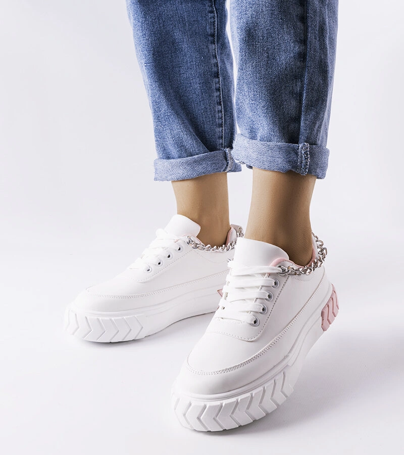 Różowe sneakersy z łańcuchem Thilda