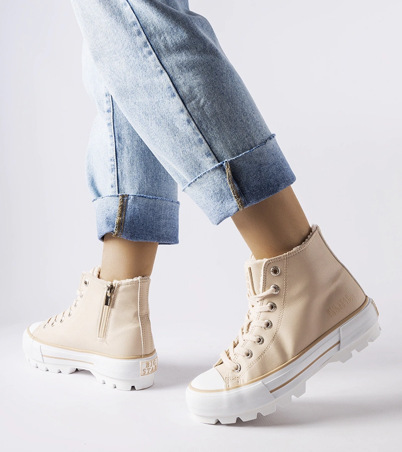Beżowe ocieplane trampki Big Star MM274038