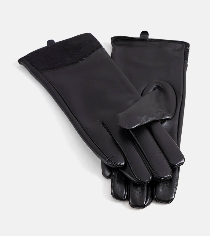 Czarne rękawiczki ocieplane Moure