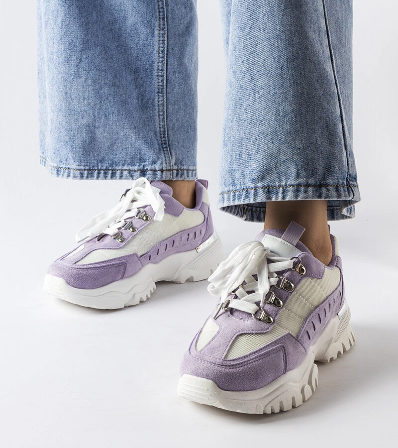 Biało-fioletowe sneakersy Mindy