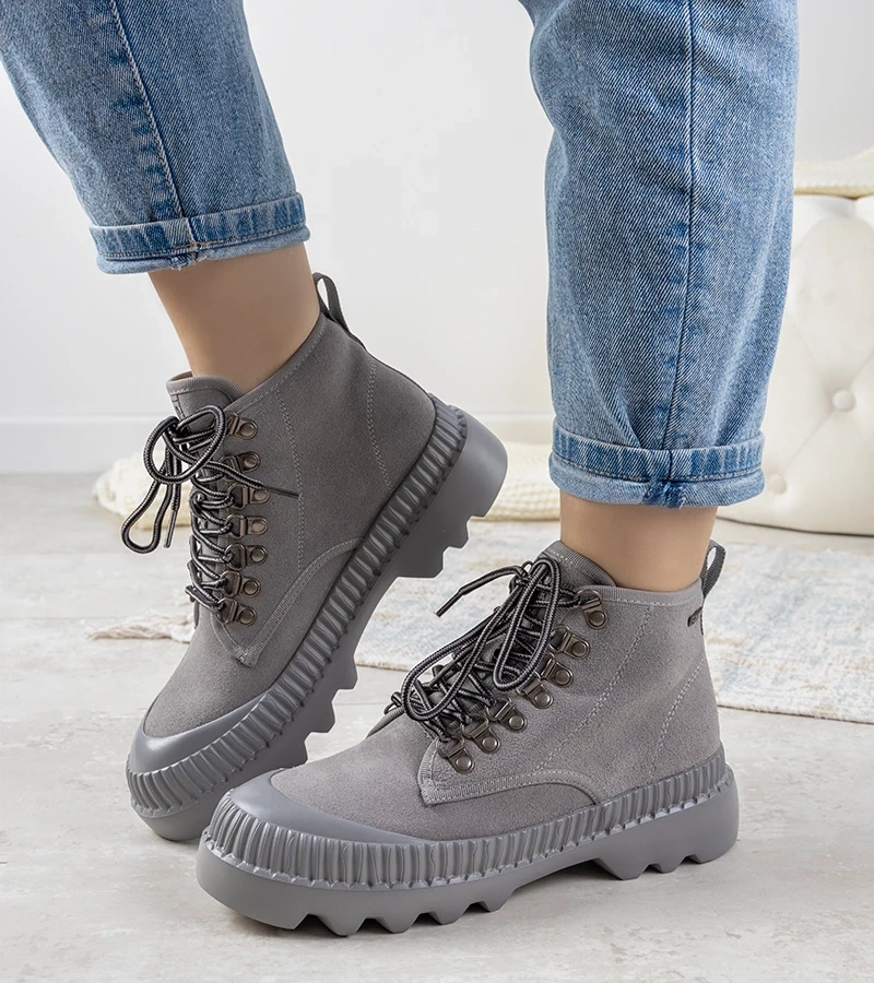 Szare botki sportowe Big Star damskie Laprise