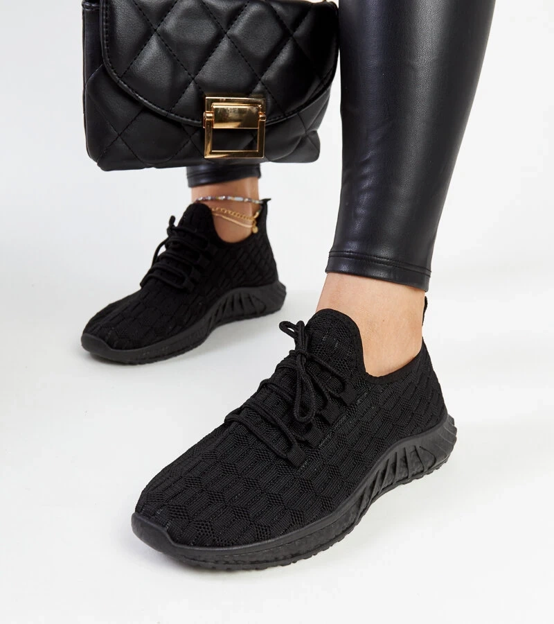 Czarne materiałowe sneakersy Milena