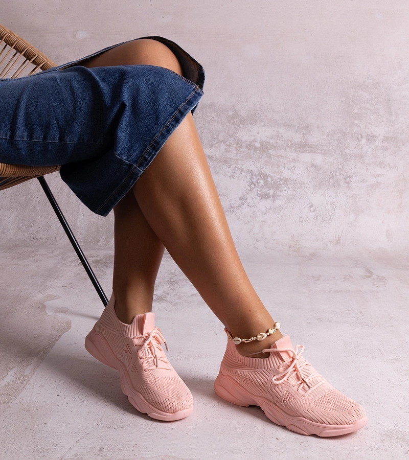 Różowe materiałowe sneakersy Madi