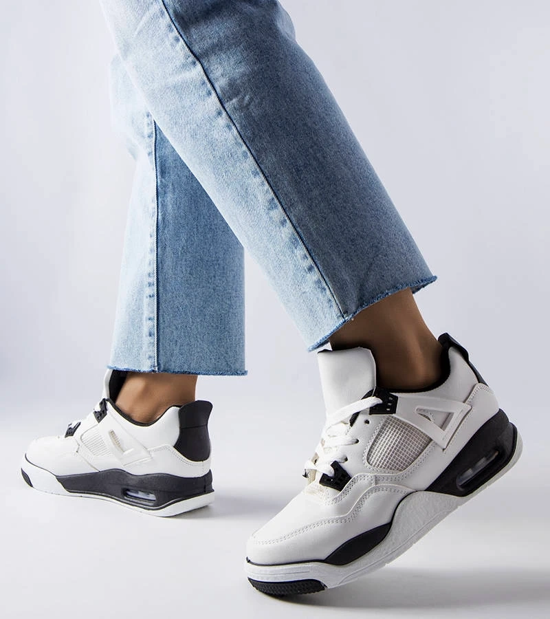 Białe sneakersy z łączonych materiałów Malas