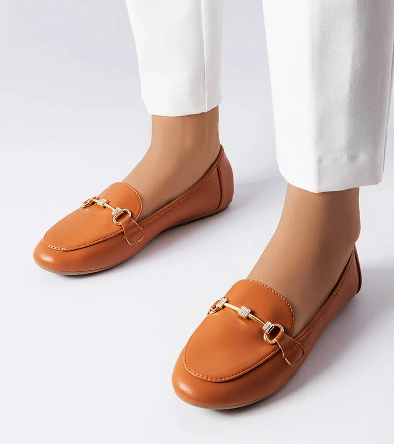 Brązowe ozdobne mokasyny Lejeune