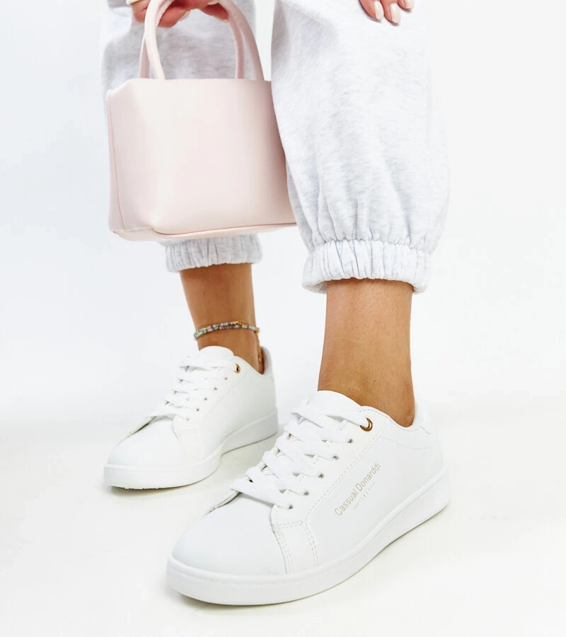 Białe trampki eko-skórzane Furat