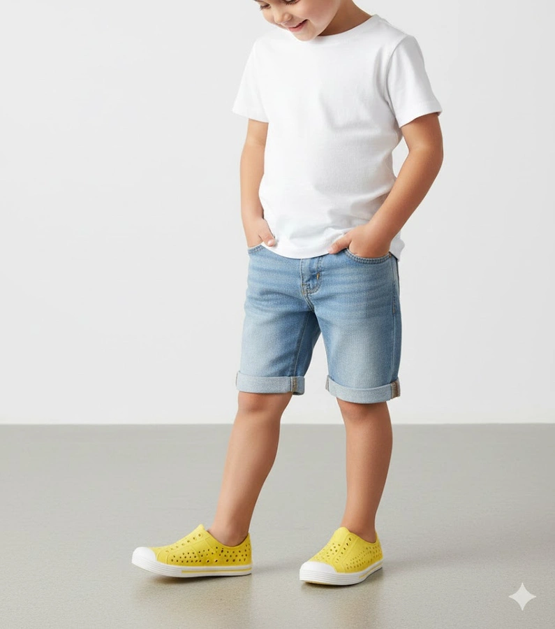 Żółte dziecięce klapki basenowe Peppin