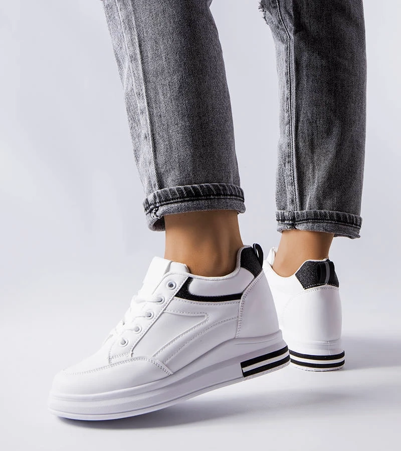 Białe sneakersy z brokatowymi wstawkami Bonevil