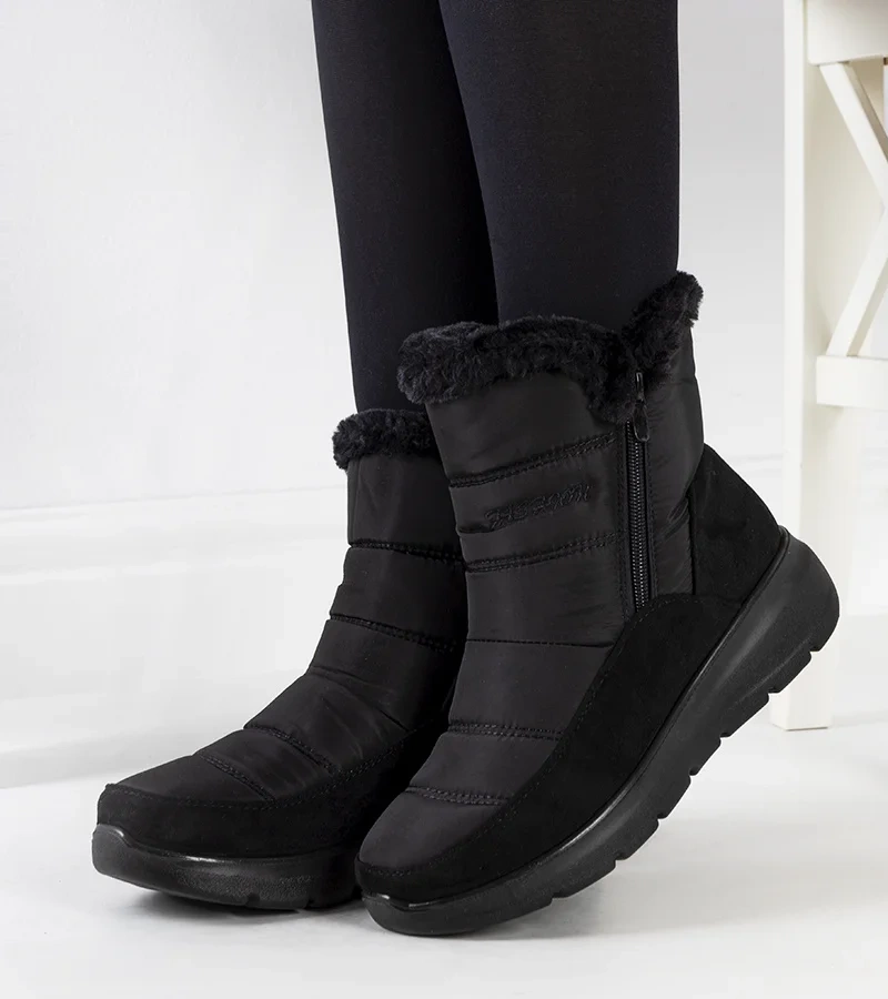 Czarne śniegowce pikowane Azmarin