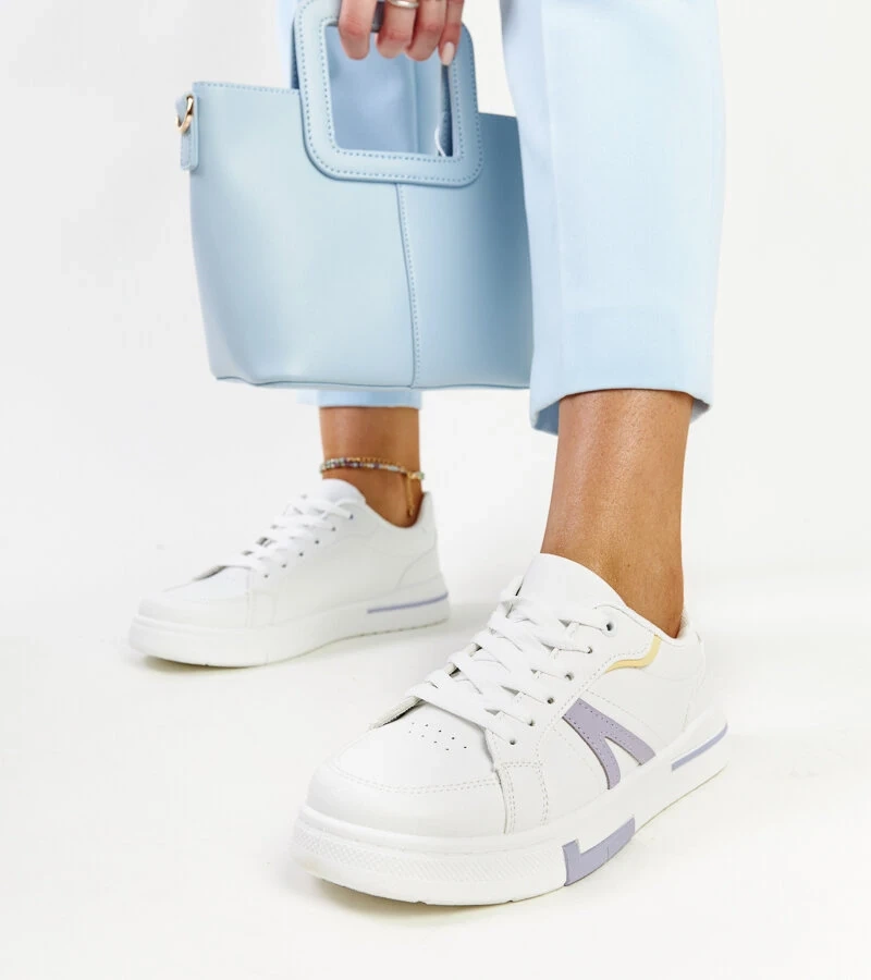 Białe sneakersy z kolorem Zorica