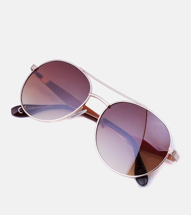 Brązowe okulary pilotki Couron