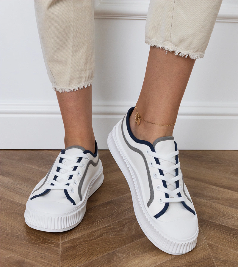 Białe trampki damskie na platformie Salis