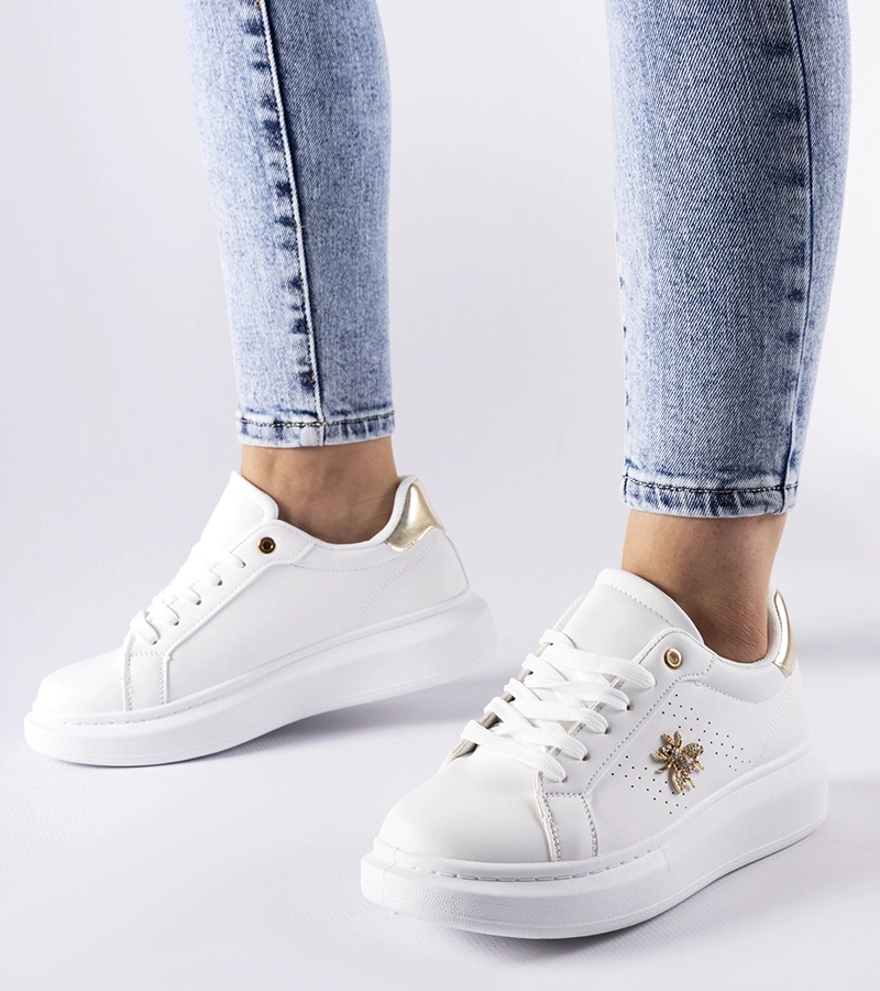 Białe sneakersy z cyrkoniową aplikacją Fairfax