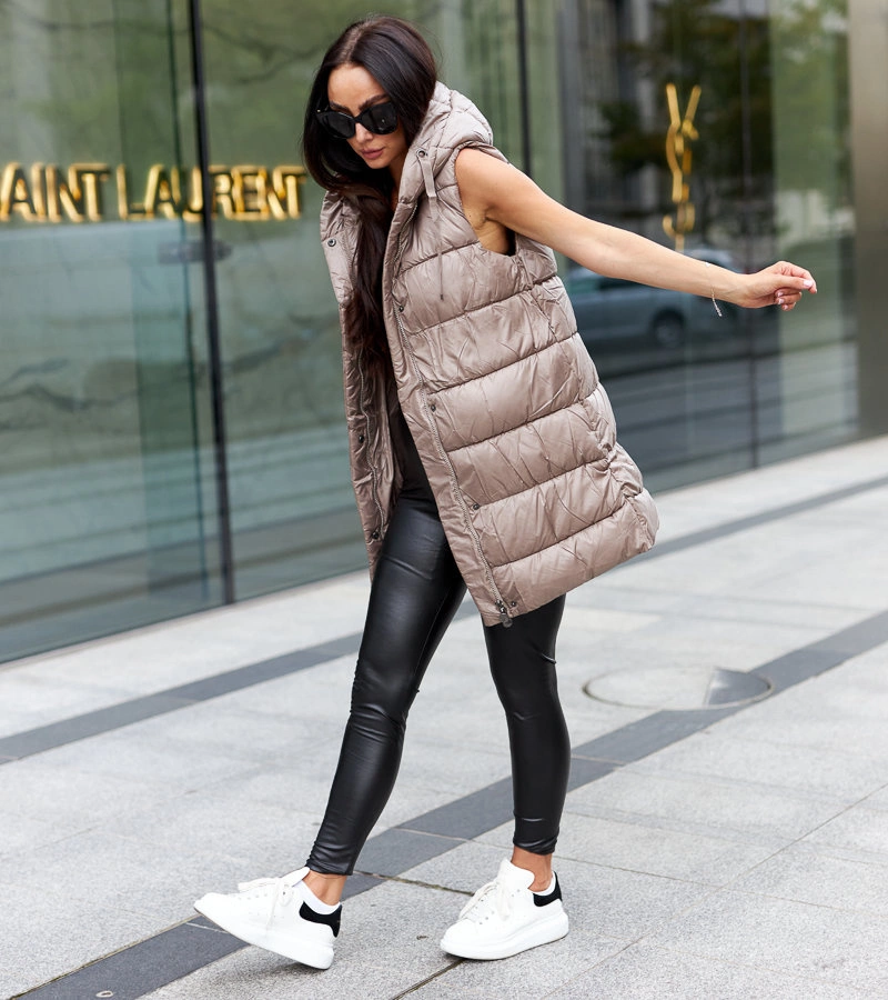 Ciemnobeżowa damska kamizelka Salionze