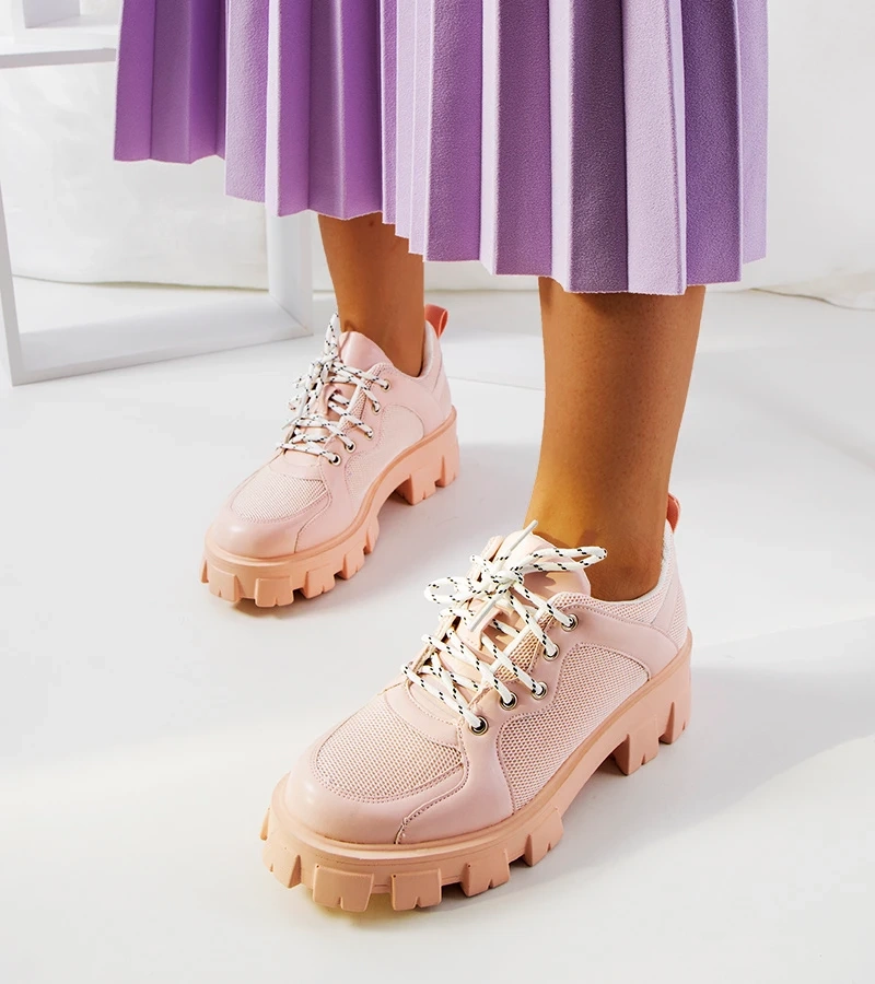 Różowe sneakersy damskie Bernic