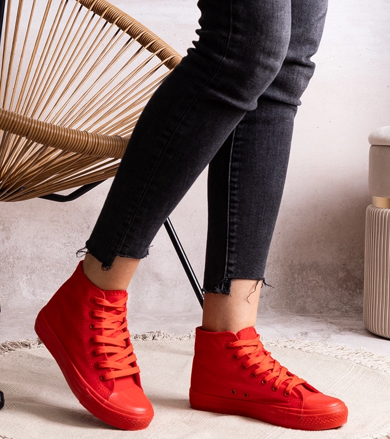 Czerwone wysokie trampki Rafife