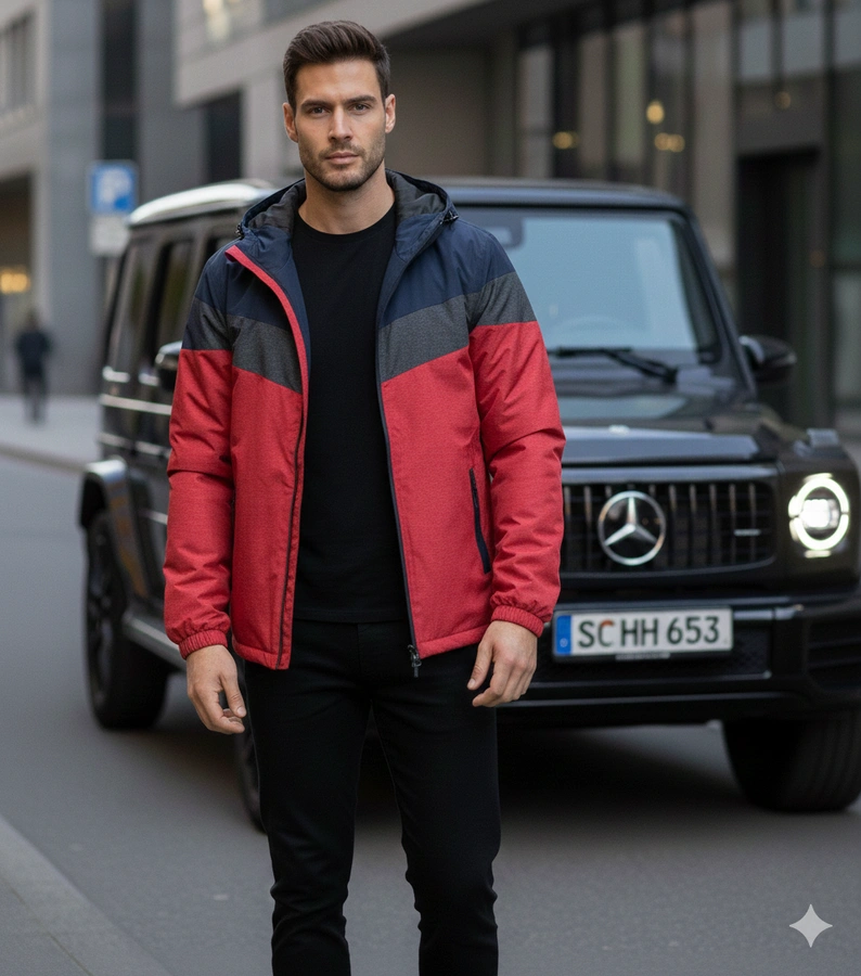 Czerwona męska kurtka przejściowa Dupont