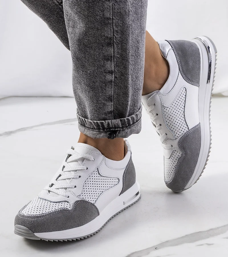 Białe sneakersy skórzane Zaira