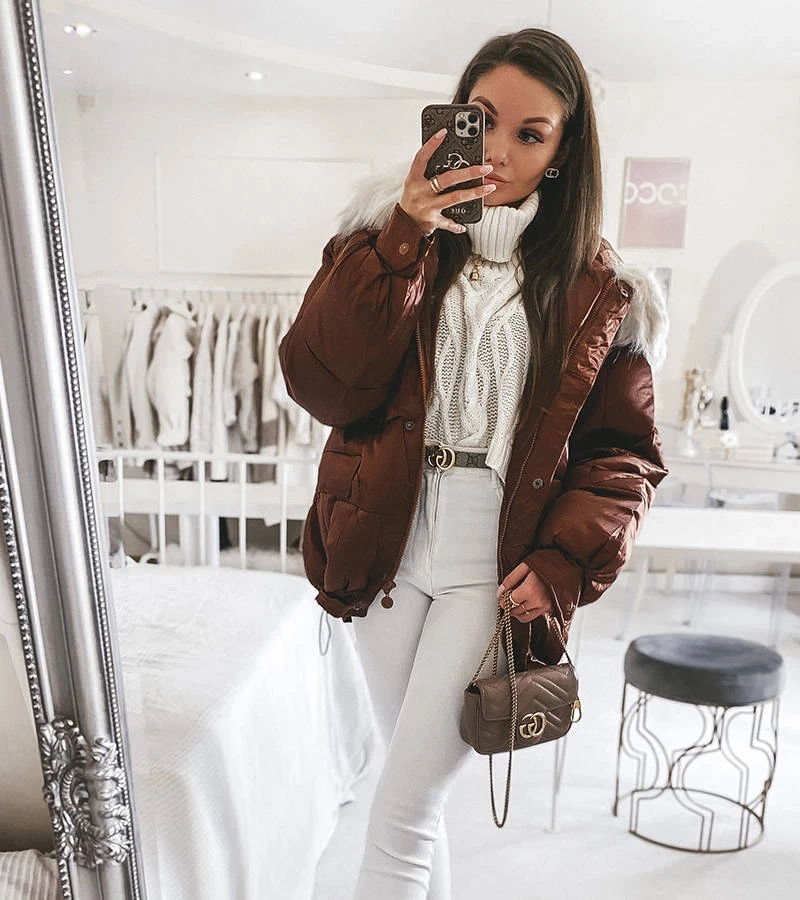 Brązowa kurtka o luźnym kroju Joaquin