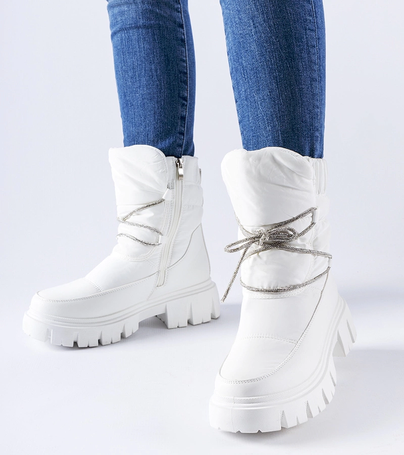 Białe śniegowce z cyrkoniami Pettenasco