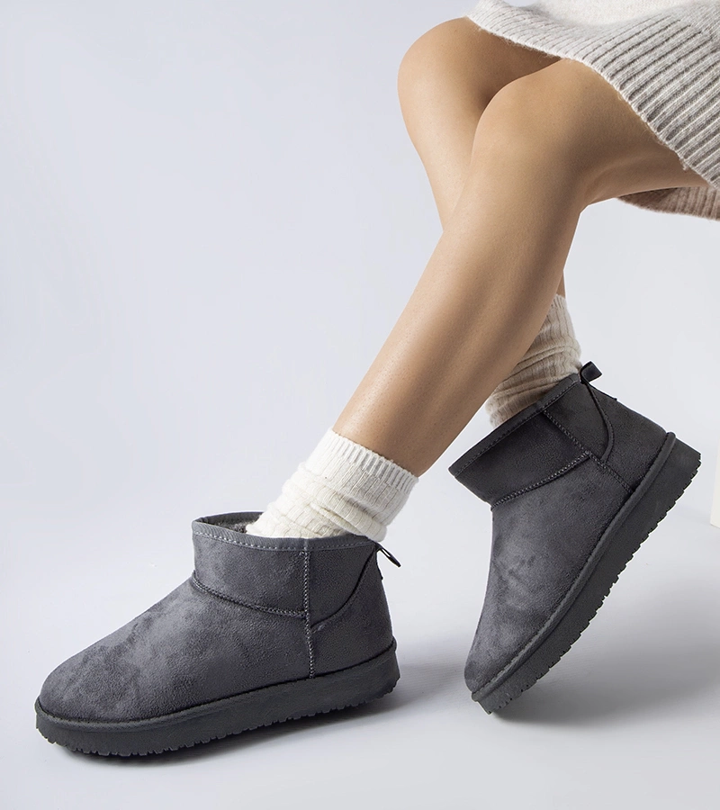 Szare ocieplane krótkie śniegowce Guglielma