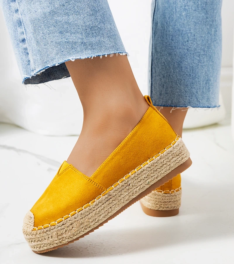 Musztardowe espadryle damskie Rhianne