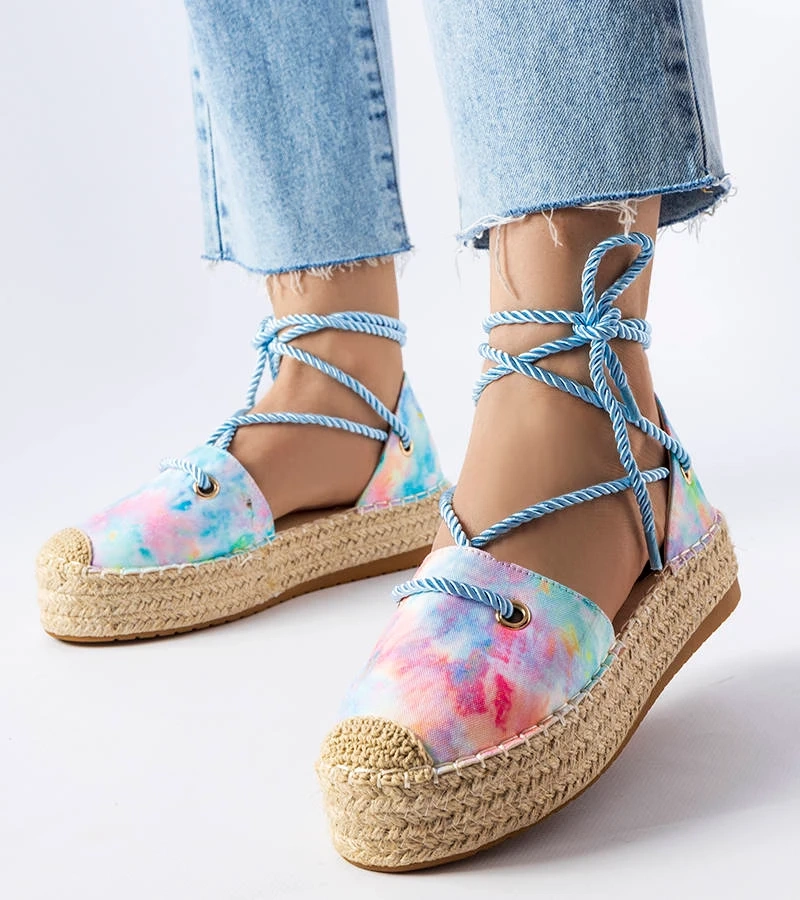 Niebieskie espadryle na platformie Duffet