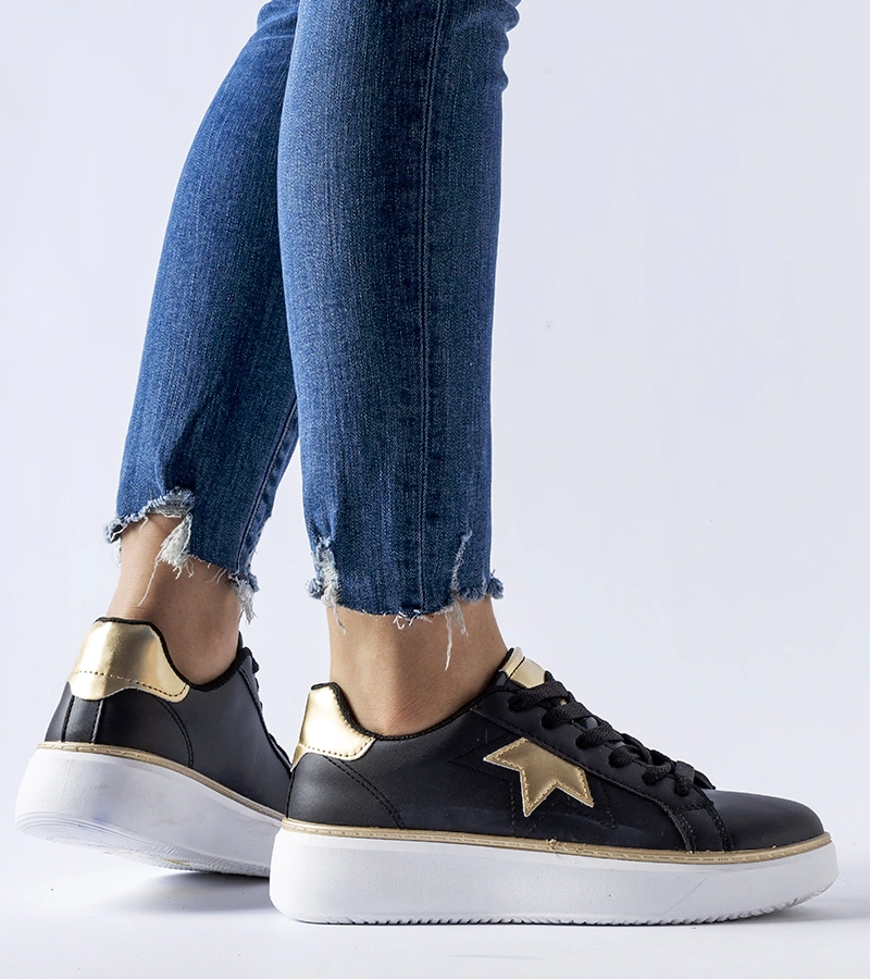 Czarno-złote sportowe sneakersy Fraggle