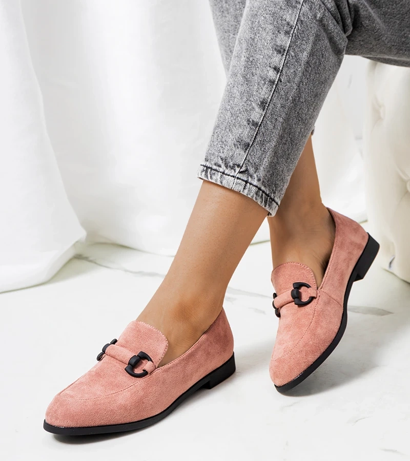 Różowe półbuty skórzane Talisa