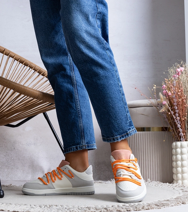 Szare sneakersy trampki sznurowane Arcobaleno