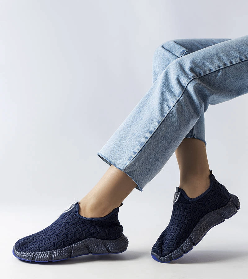 Granatowe sportowe sneakersy wsuwane  Obenor