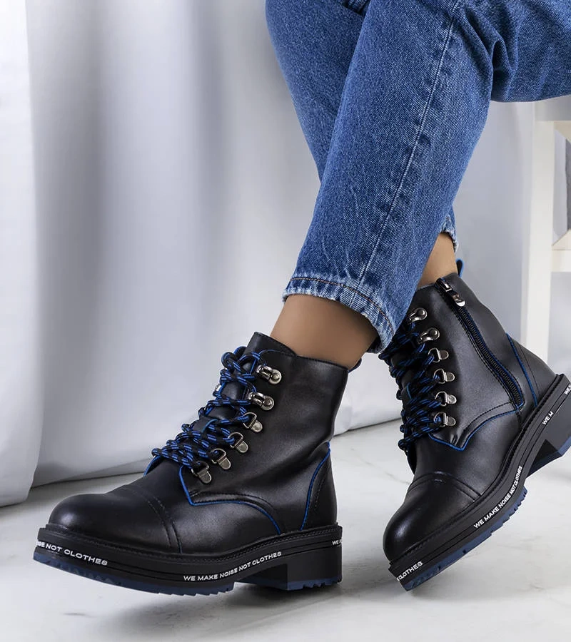 Czarne botki damskie Cervia