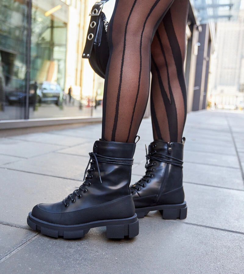 Czarne klasyczne ocieplane workery Apodaca