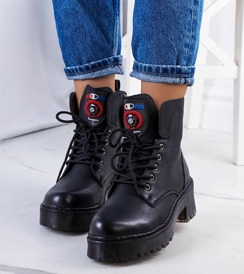 Czarne botki damskie Ranco